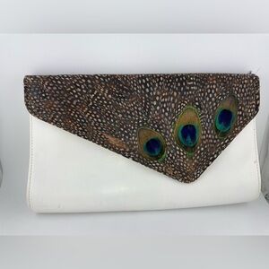 Julius Resnick Peacock and Ivory leather Handbag, 1960's​​​​​​​​​​​